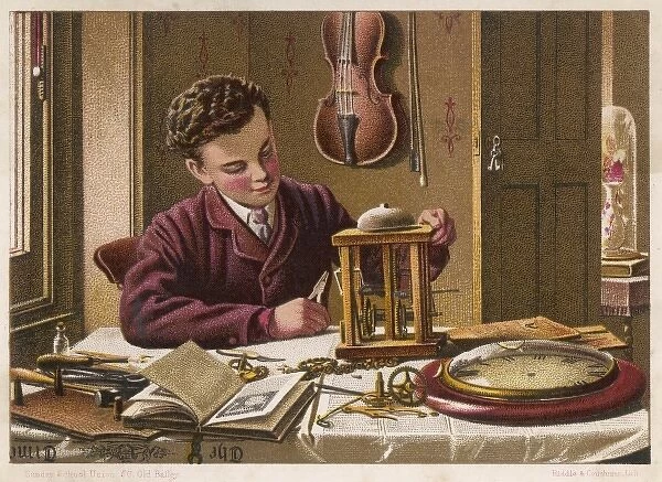 Boy Studying Clock 1879