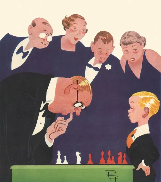 Framed Print : Boy Stumps Chess Rival Date: 1935 Framed Print : Boy Stumps Chess Rival Date: 1935