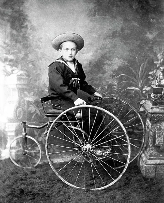 Framed Print : Boy on Tricycle Victorian period Framed Print : Boy on Tricycle Victorian period