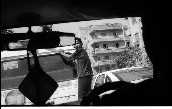 Boy on truck Cairo, Egypt