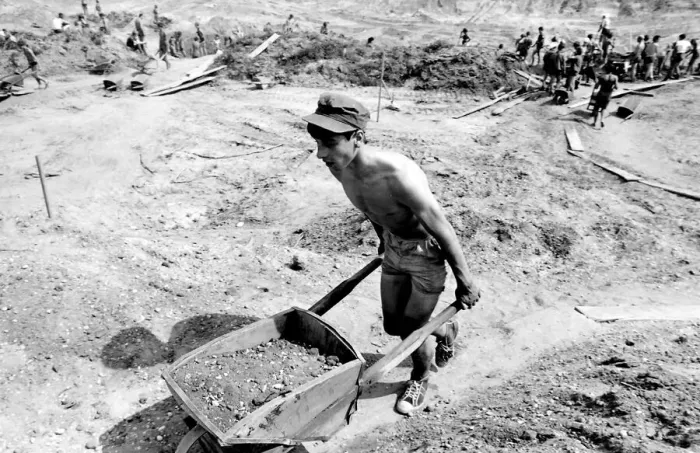 Framed Print : Boy with a wheelbarrow, taking part in a Communist Youth labour camp in former Yugoslavia Framed Print : Boy with a wheelbarrow, taking part in a Communist Youth labour camp in former Yugoslavia
