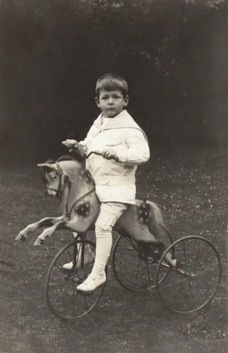 Framed Print : Boy on a wheeled horse Framed Print : Boy on a wheeled horse