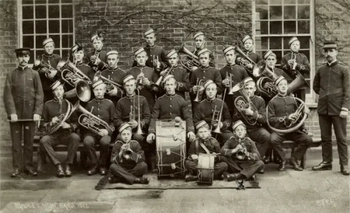 Framed Print : Boys band at Bridge Industrial School, Wandsworth, London Framed Print : Boys band at Bridge Industrial School, Wandsworth, London