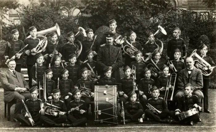Framed Print : Boys Band at Erdington Homes, Birmingham Framed Print : Boys Band at Erdington Homes, Birmingham