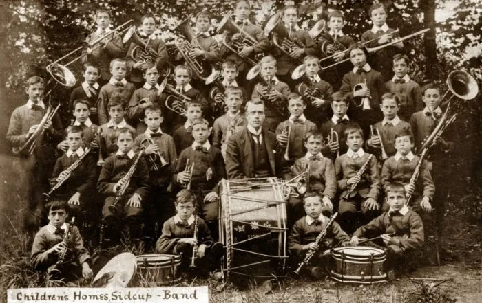 Framed Print : Boys Band at Greenwich Union Cottage Homes, Lamorbey, Sidcu Framed Print : Boys Band at Greenwich Union Cottage Homes, Lamorbey, Sidcu