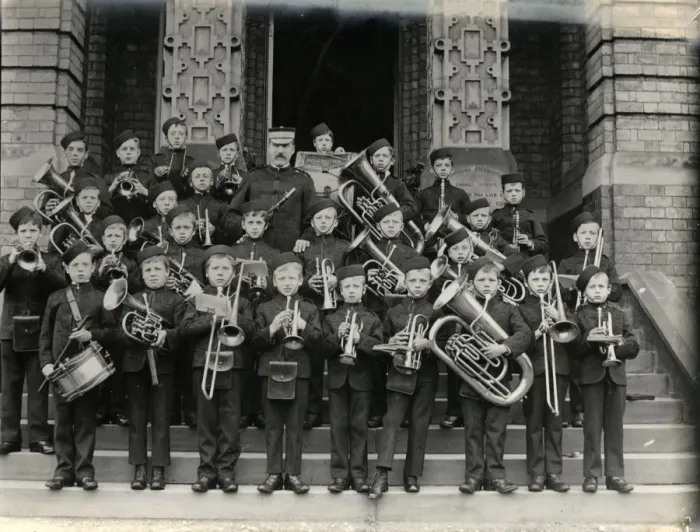 Framed Print : Boys Band, Wigmore Schools, West Midlands Framed Print : Boys Band, Wigmore Schools, West Midlands