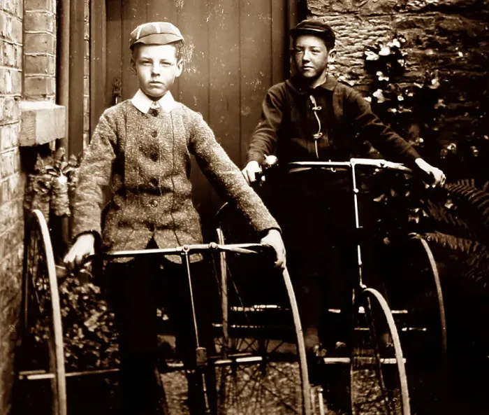 Framed Print : Boys on bicycle Framed Print : Boys on bicycle