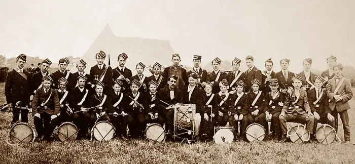 Framed Print : Boys Brigade band at camp Framed Print : Boys Brigade band at camp