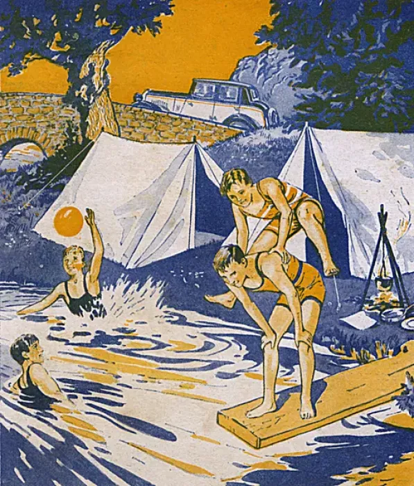 Framed Print : Boys on a camping trip Framed Print : Boys on a camping trip