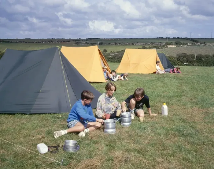 Framed Print : Boys camping, West Country Framed Print : Boys camping, West Country