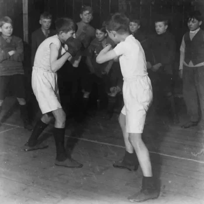 Framed Print : Boys club boxing match, March 1929 Framed Print : Boys club boxing match, March 1929