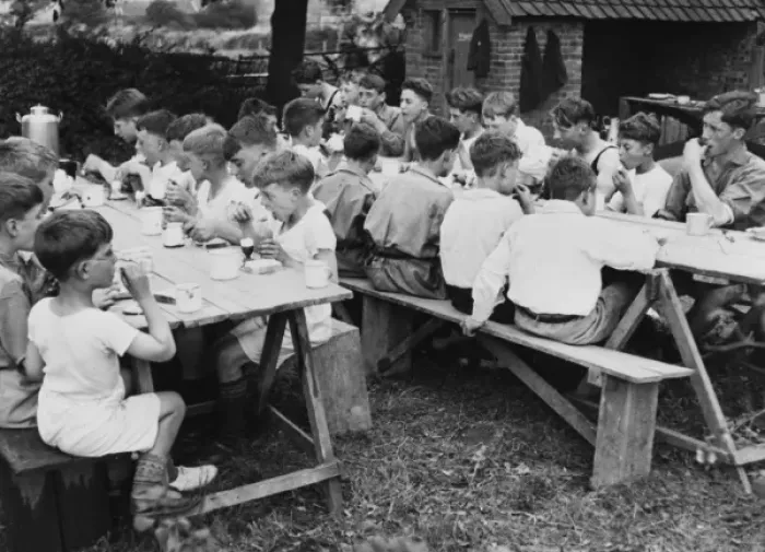 Framed Print : Boys Club breakfast 1932 Framed Print : Boys Club breakfast 1932