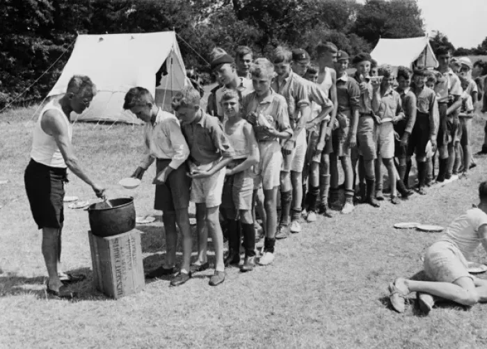 Framed Print : Boys Club, food serving 1934 Framed Print : Boys Club, food serving 1934