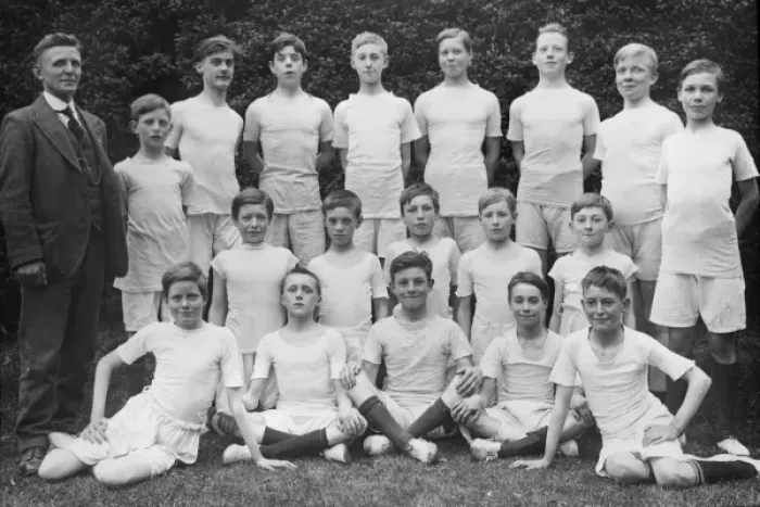 Framed Print : Boys Club gym class group photograph circa 1925 Framed Print : Boys Club gym class group photograph circa 1925