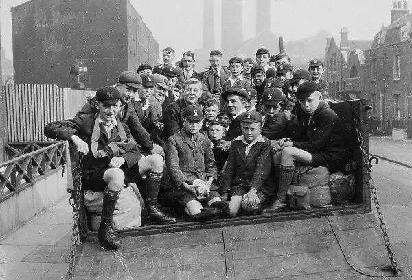 Boys club members in transportation, circa 1930