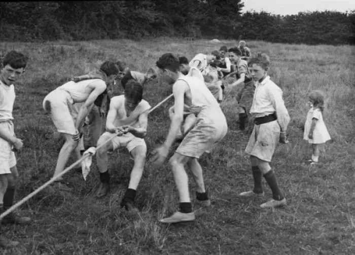 Framed Print : Boys Club tug of war 1931 Framed Print : Boys Club tug of war 1931
