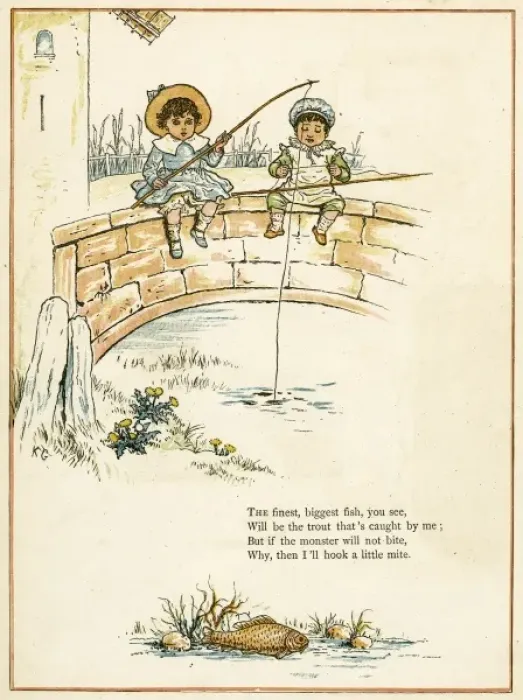 Framed Print : Two boys fishing from a bridge Framed Print : Two boys fishing from a bridge