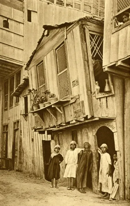 Framed Print : Boys and girls outside their homes, Port Said, Egypt Framed Print : Boys and girls outside their homes, Port Said, Egypt