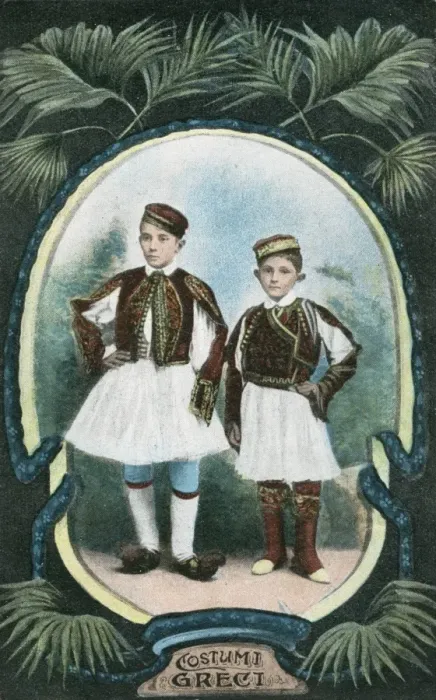 Framed Print : Two Boys in Greek Costume Framed Print : Two Boys in Greek Costume