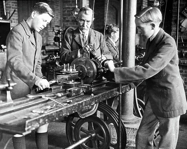 Boys at Harrow School making munitions during WW1