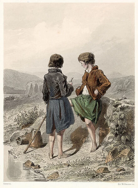 Two boys from the Hebrides Date: circa 1845
