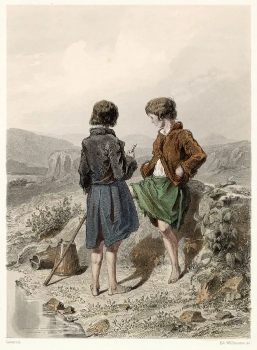 Framed Print : Two boys from the Hebrides Date: circa 1845 Framed Print : Two boys from the Hebrides Date: circa 1845