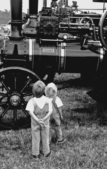 Framed Print : Boys looking at steam engines, Hampshire Framed Print : Boys looking at steam engines, Hampshire