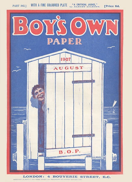 Boys Own Paper. Part 342. front cover. Illustration by R G Praill of a