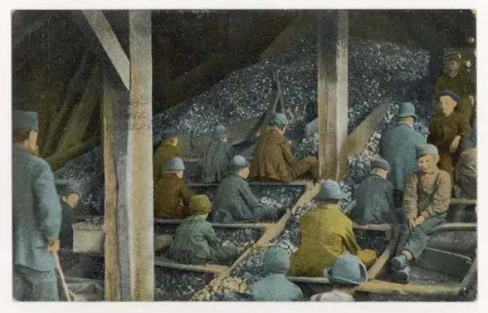 Framed Print : Boys Picking Slate Framed Print : Boys Picking Slate