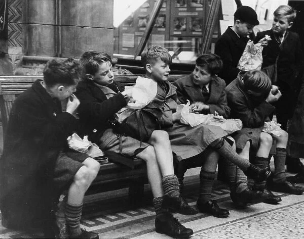 Boys picnicking, 1948. The Natural History Museum, London