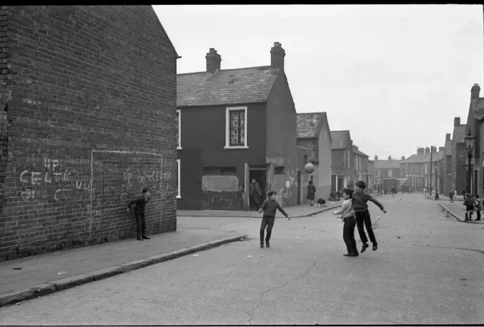 Framed Print : Boys playing football, Belfast, Northern Ireland Framed Print : Boys playing football, Belfast, Northern Ireland