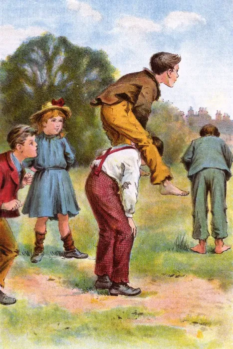Framed Print : BOYS PLAYING LEAPFROG Framed Print : BOYS PLAYING LEAPFROG