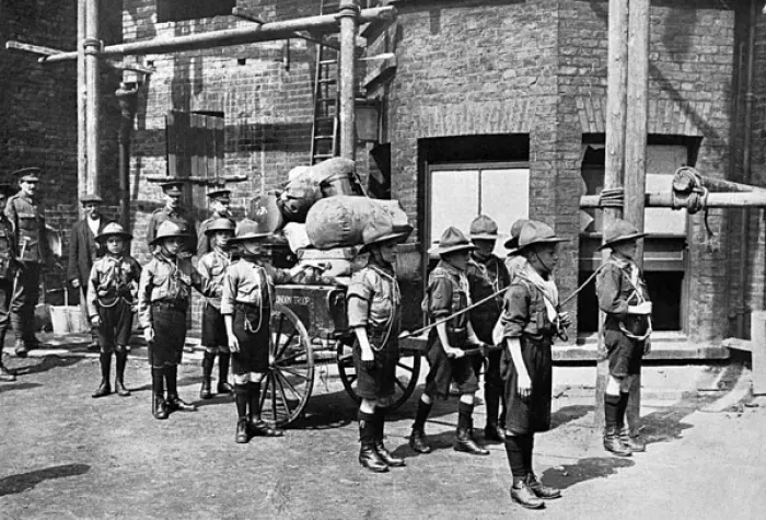 Framed Print : Boys scouts at the outbreak of World War I Framed Print : Boys scouts at the outbreak of World War I