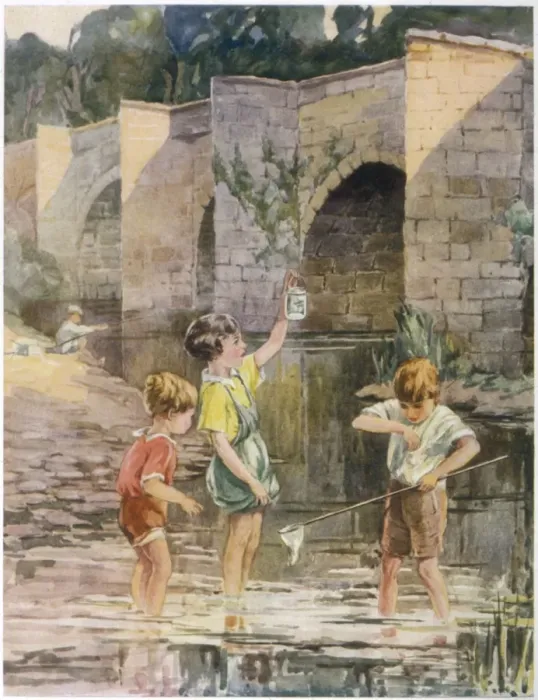Framed Print : Boys Tadpoling / 1930S Framed Print : Boys Tadpoling / 1930S