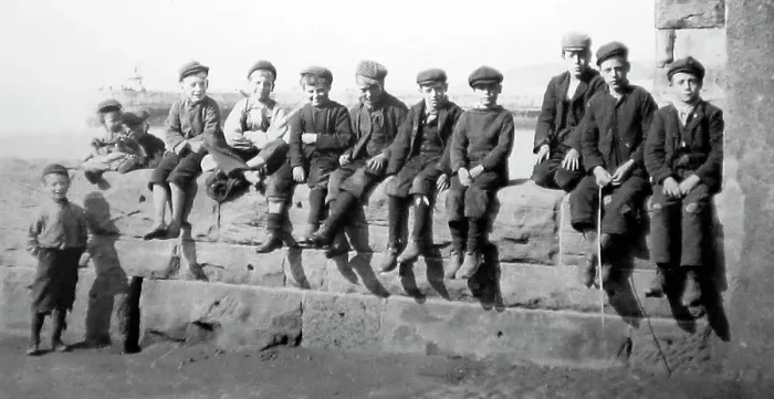 Framed Print : Boys at Whitehaven harbour Framed Print : Boys at Whitehaven harbour