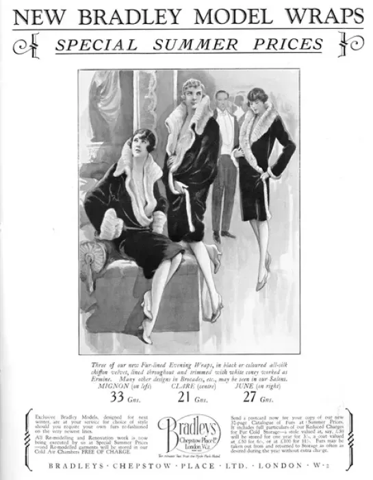 Framed Print : Bradley Furs Advert, 1927 Framed Print : Bradley Furs Advert, 1927