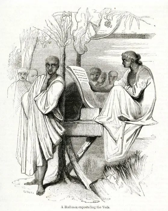 Framed Print : Brahmin expounding the Veda, India Framed Print : Brahmin expounding the Veda, India