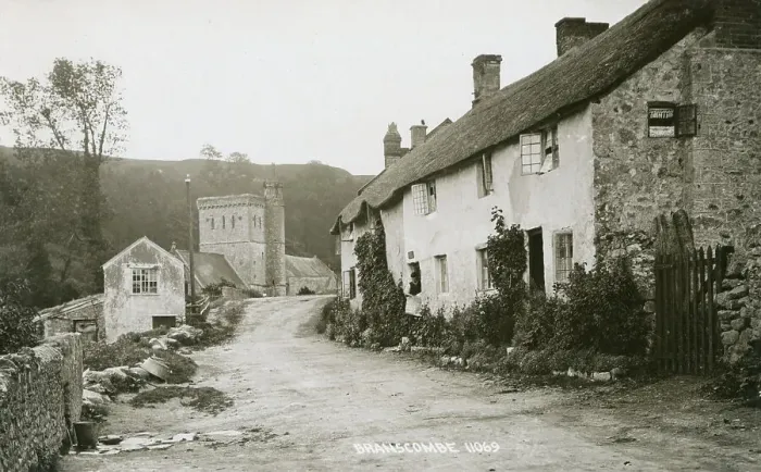 Framed Print : Branscombe, Devon - real photo postcard, unknown publisher Framed Print : Branscombe, Devon - real photo postcard, unknown publisher