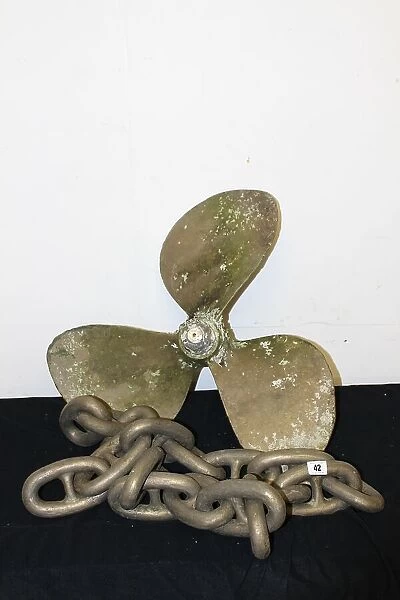 Brass anchor chain and propeller from WW1 period