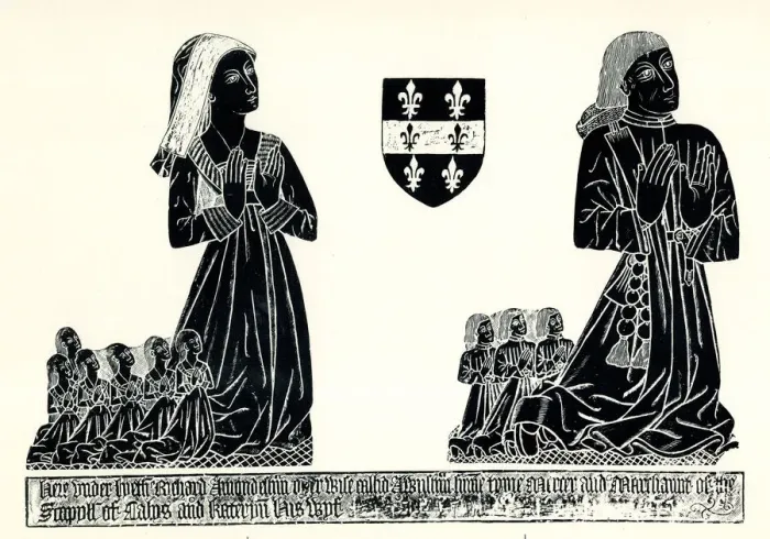 Framed Print : Brass rubbing, Richard and Kateryn Amondesham Framed Print : Brass rubbing, Richard and Kateryn Amondesham