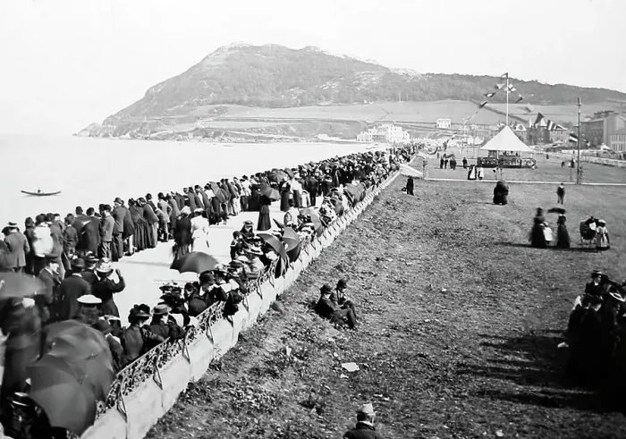 Framed Print : Bray promenade and Bray Head, Ireland, Victorian period Framed Print : Bray promenade and Bray Head, Ireland, Victorian period