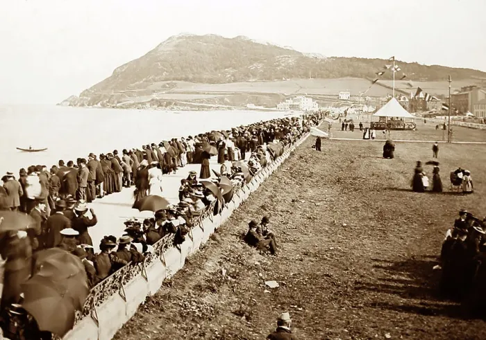 Framed Print : Bray promenade and Bray Head, Ireland, Victorian period Framed Print : Bray promenade and Bray Head, Ireland, Victorian period