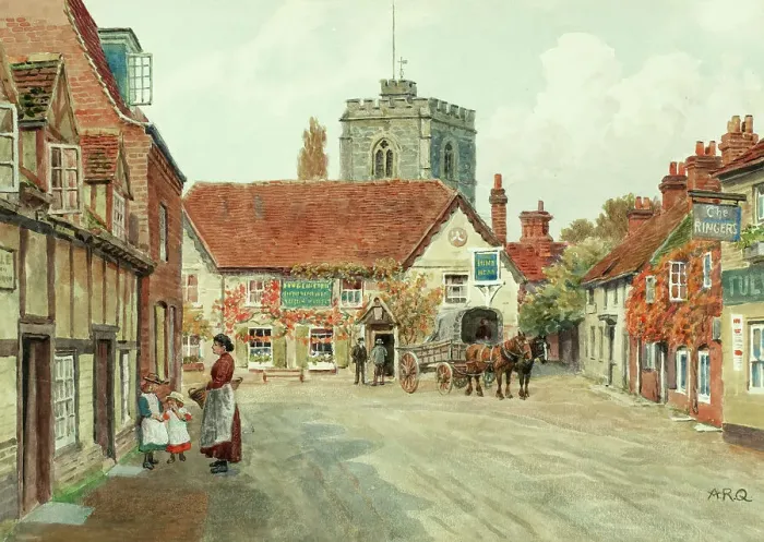 Framed Print : Bray village, on the River Thames, Berkshire Framed Print : Bray village, on the River Thames, Berkshire