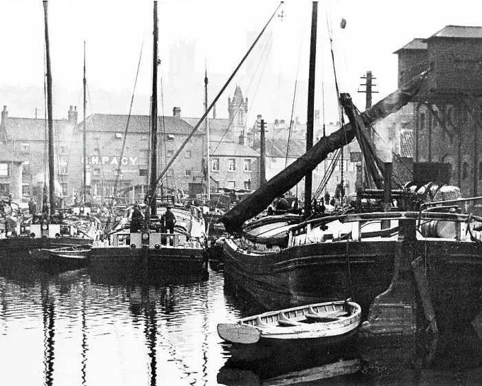 Framed Print : Brayford Pool Lincoln Victorian period Framed Print : Brayford Pool Lincoln Victorian period
