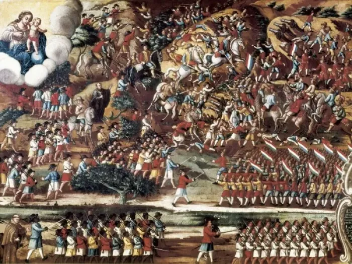 Framed Print : Brazil. Colonial America (1648). Battle of Guararapes, happened between Portuguese Framed Print : Brazil. Colonial America (1648). Battle of Guararapes, happened between Portuguese