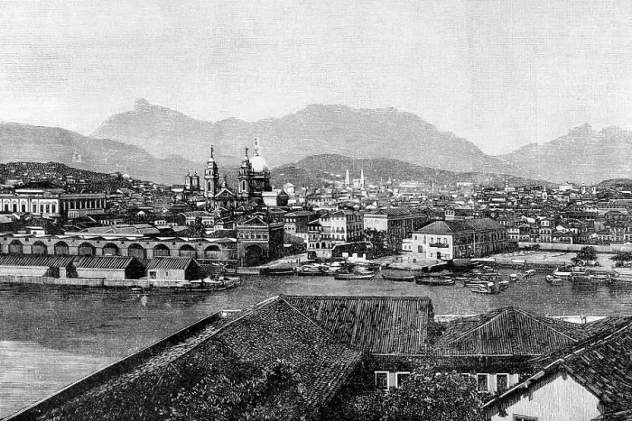 Framed Print : Brazil, Rio de Janeiro. Panoramic view from the roadstead Framed Print : Brazil, Rio de Janeiro. Panoramic view from the roadstead