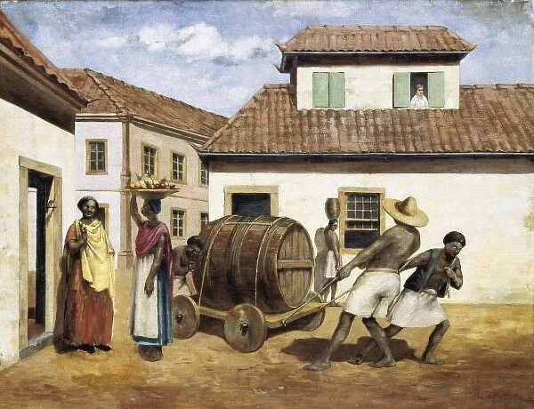 Brazil (s. XIX). Afro-Americans. Oil on canvas