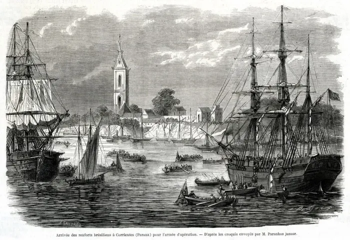 Framed Print : Brazilian Reinforcements at Corrientes Framed Print : Brazilian Reinforcements at Corrientes