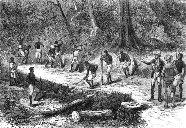 アルベルト・ラフォルス・カサマダ kokey picture frames Brazza in Africa Print: Road Construction 1875-78. Art Prints