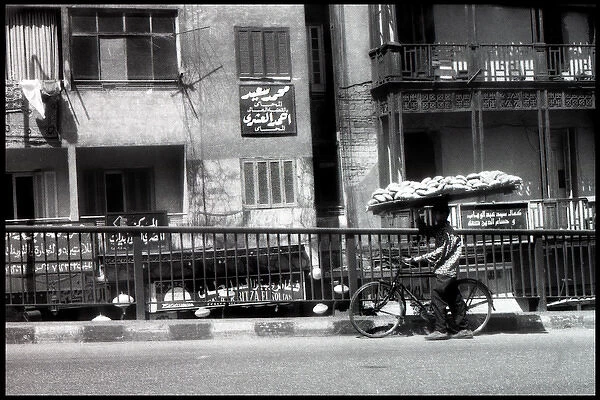 Bread delvery on bike Cairo, Egypt